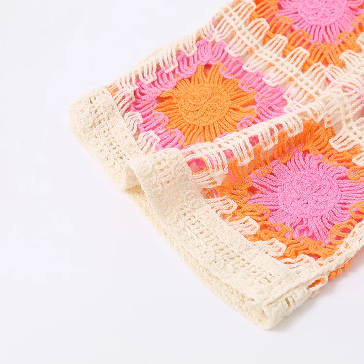 Retro Floral Granny Square Crochet Cardigan - FM0102000170