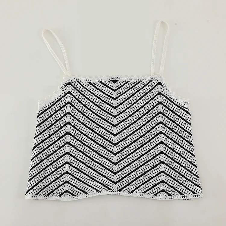 Chevron Crochet Knit Crop Cami - FM0102000171