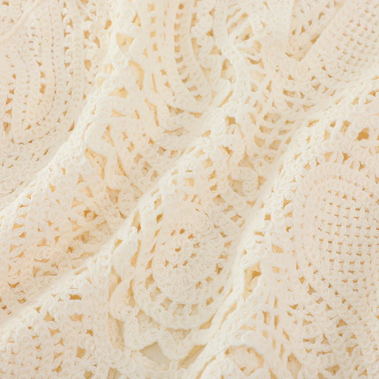 Cream Paisley Crochet Top - FM0102000172