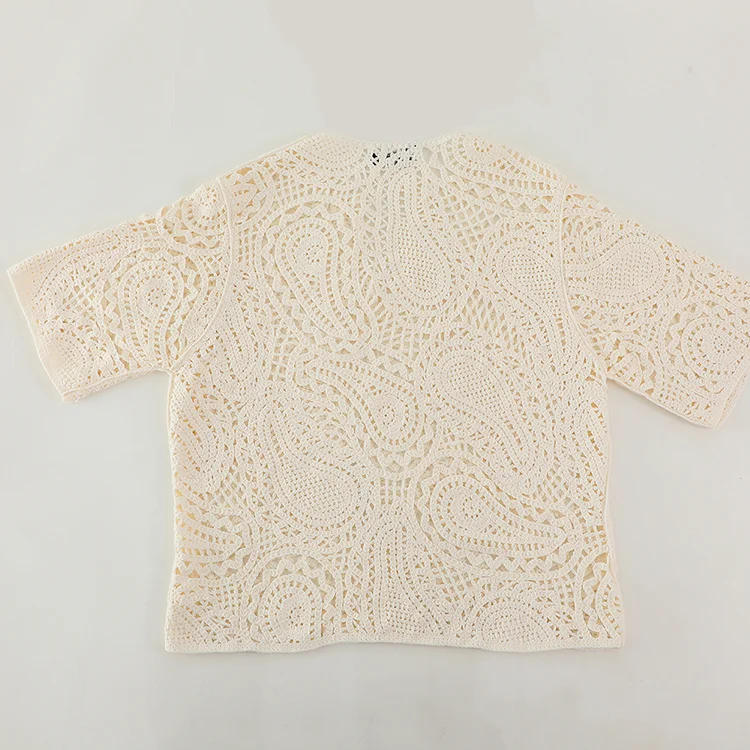 Cream Paisley Crochet Top - FM0102000172