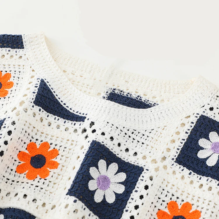 Patchwork Daisy Crochet Top - FM0102000176