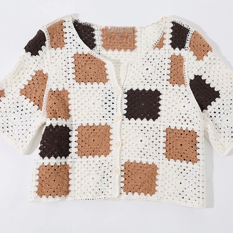 Crochet Patchwork Cardigan - FM0102000177