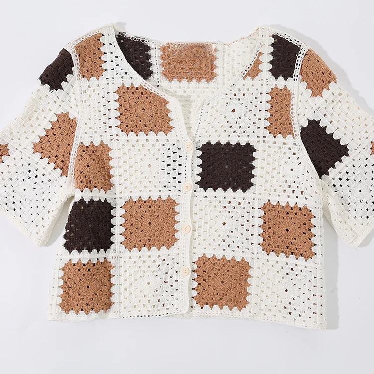 Crochet Patchwork Cardigan - FM0102000177