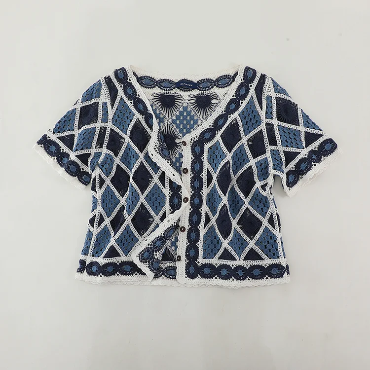 Geometric Crochet Cardigan - FM0102000179