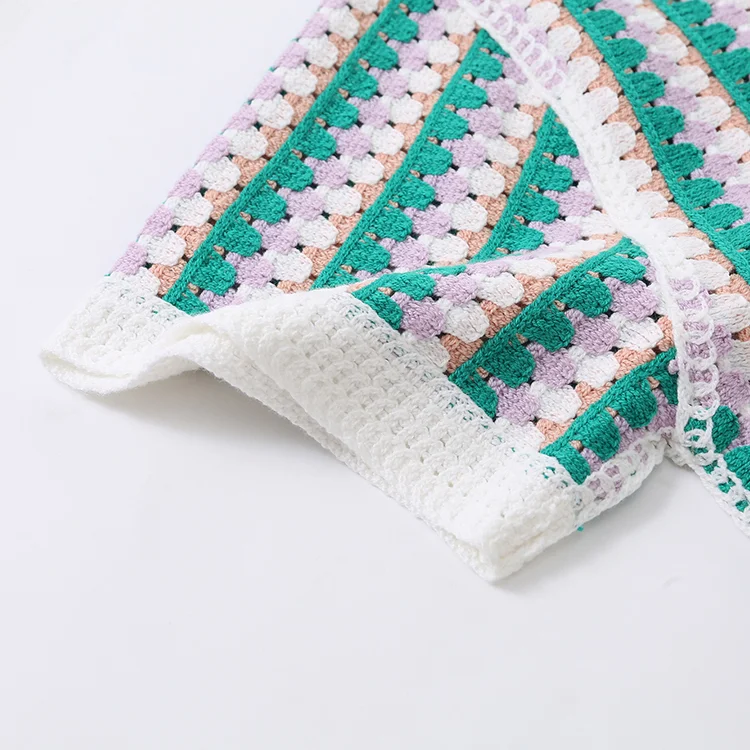 Striped Crochet Polo & Shorts Set - FM0102000186