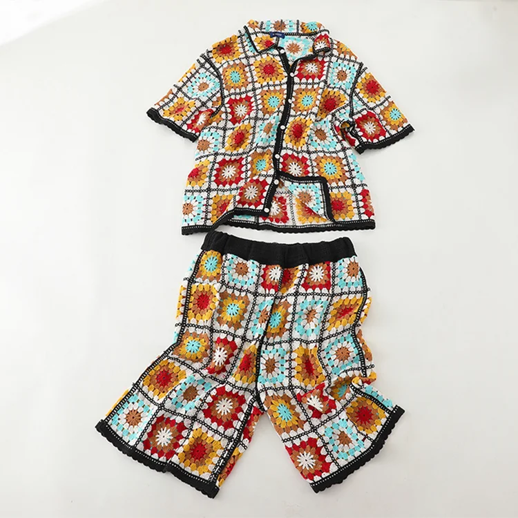70s Granny Square Crochet Co-ord Set - FM0102000188-SET