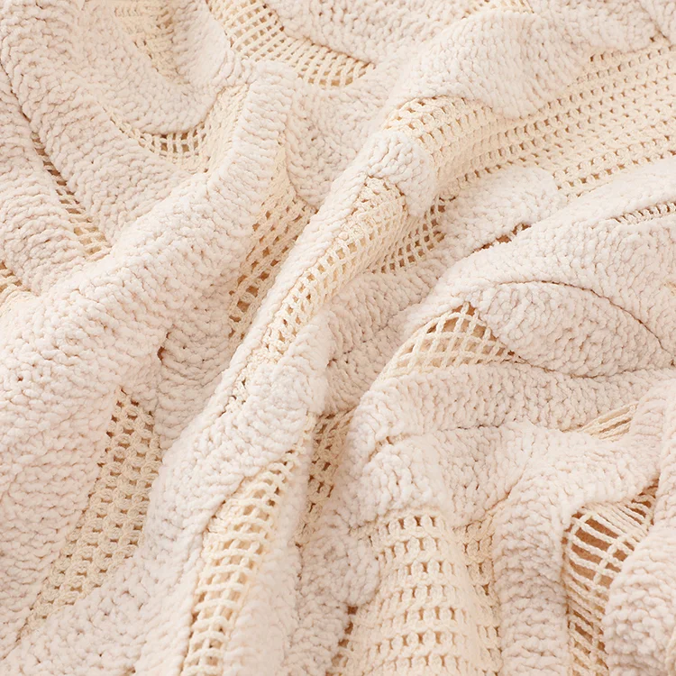 Textured Leaf Motif Crochet Sweater - FM0102000199