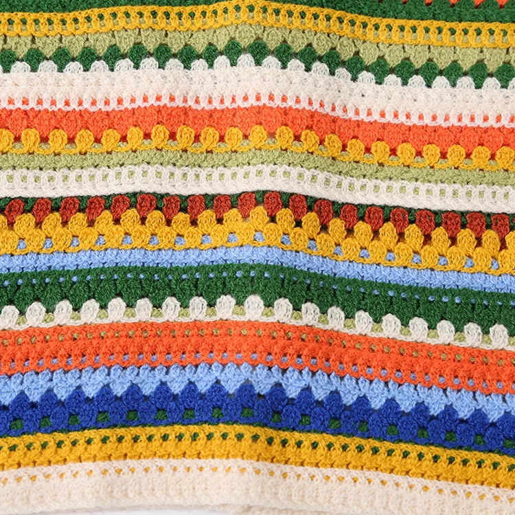 Floral Patchwork Crochet Long Sleeve Crop Top - FM0103000124