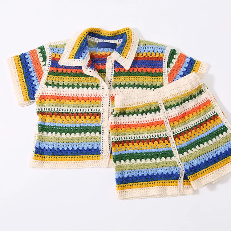 Floral Patchwork Crochet Long Sleeve Crop Top - FM0103000124