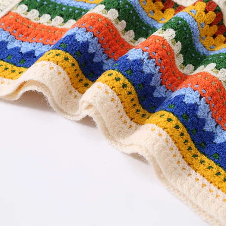 Floral Patchwork Crochet Long Sleeve Crop Top - FM0103000124