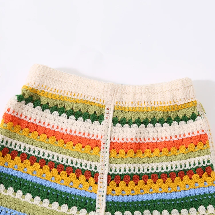 Floral Patchwork Crochet Long Sleeve Crop Top - FM0103000124