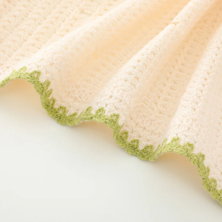 Floral Border Crochet Knit Crop Top - FM0103000126