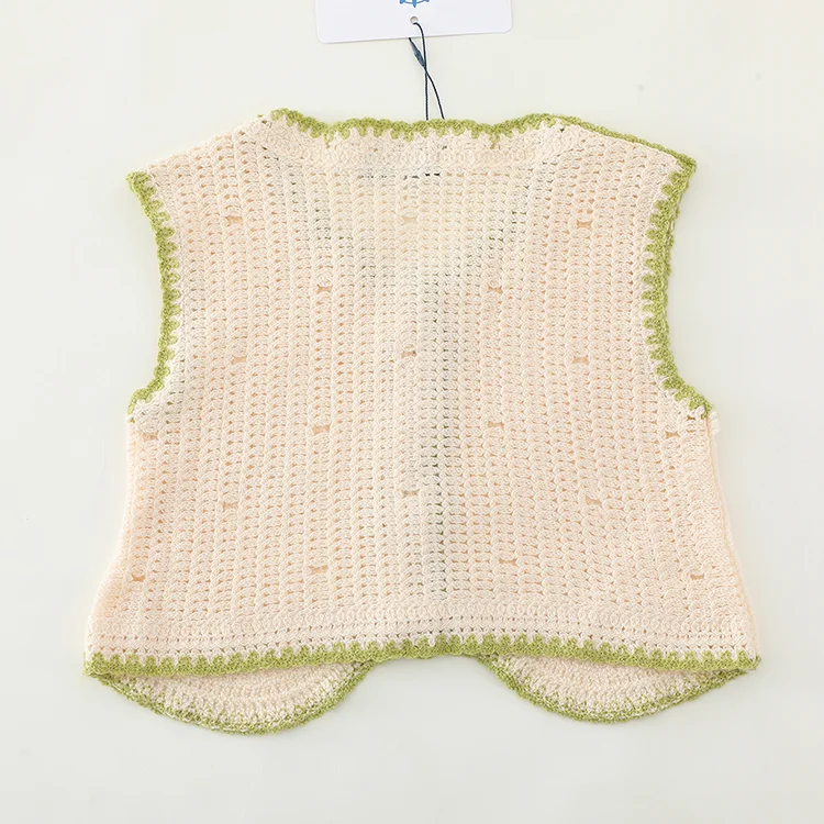 Floral Border Crochet Knit Crop Top - FM0103000126