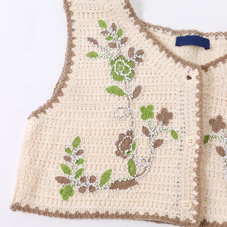 Floral Crochet Knit Crop Vest - FM0103000127