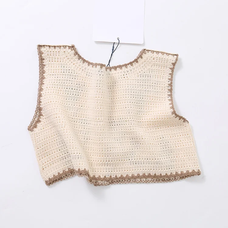 Floral Crochet Knit Crop Vest - FM0103000127