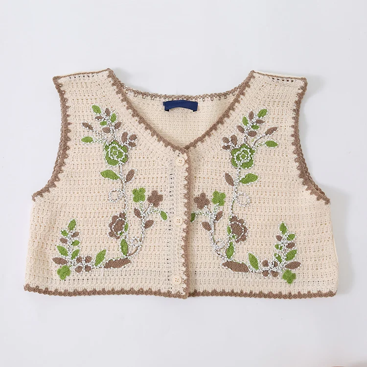 Floral Crochet Knit Crop Vest - FM0103000127