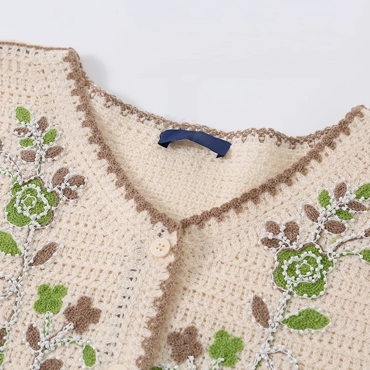 Floral Crochet Knit Crop Vest - FM0103000127