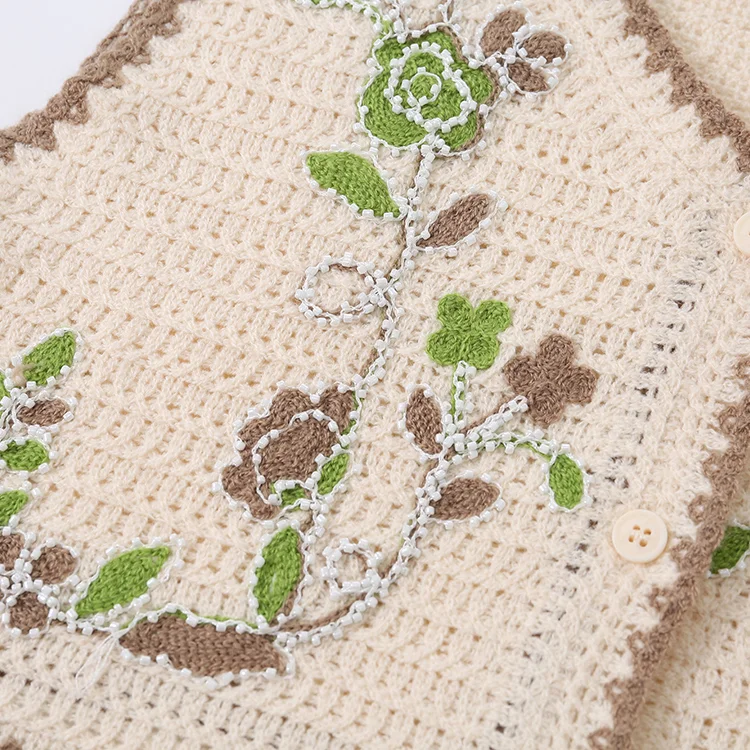 Floral Crochet Knit Crop Vest - FM0103000127