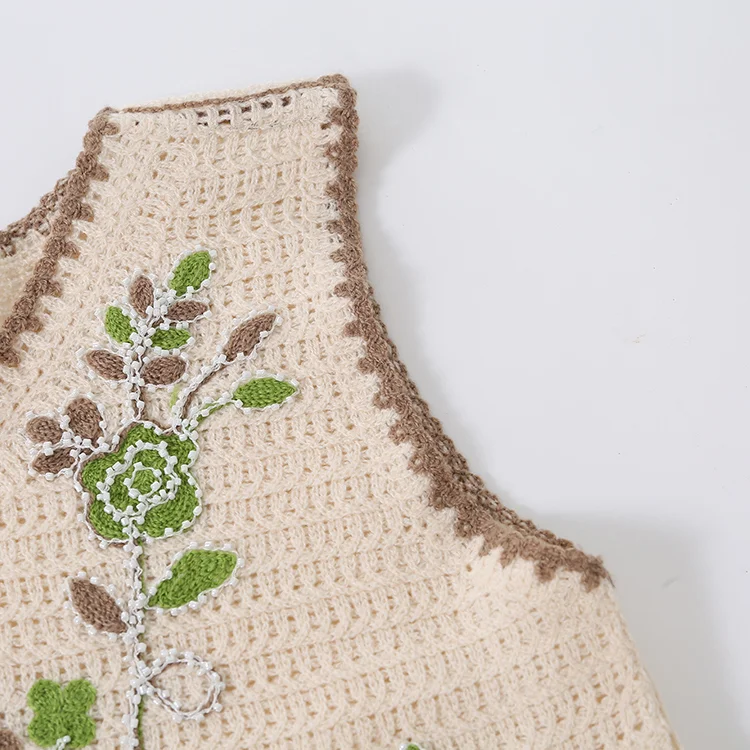 Floral Crochet Knit Crop Vest - FM0103000127