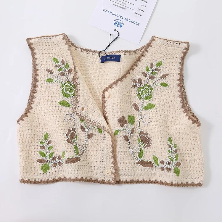Floral Crochet Knit Crop Vest - FM0103000127