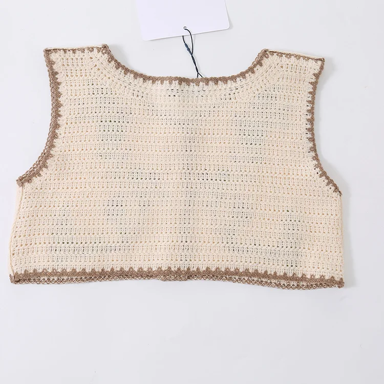 Floral Crochet Knit Crop Vest - FM0103000127