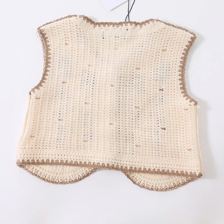 Ribbon Floral Crochet Vest - FM0103000129