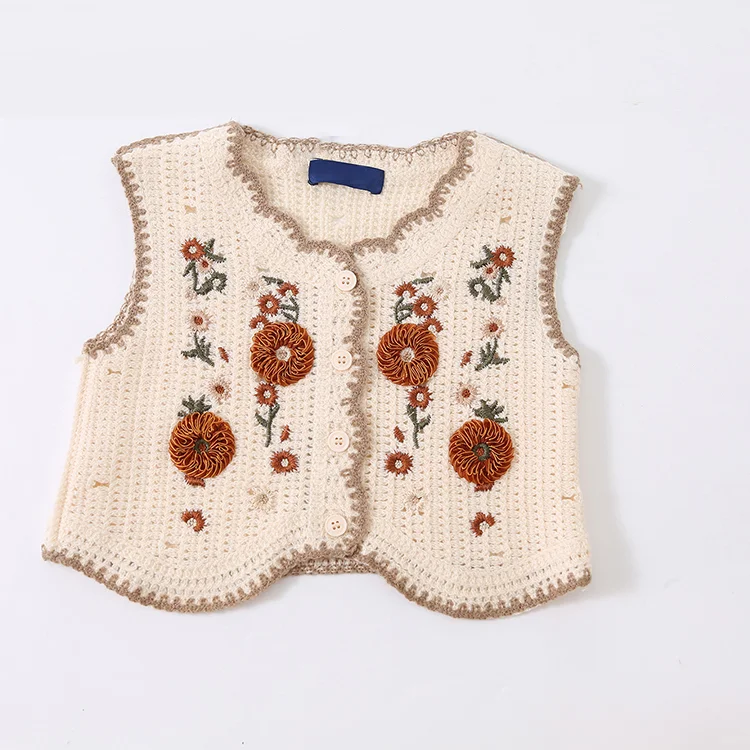 Ribbon Floral Crochet Vest - FM0103000129