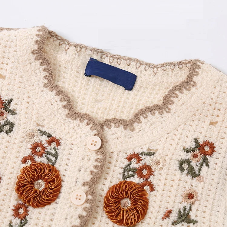 Ribbon Floral Crochet Vest - FM0103000129