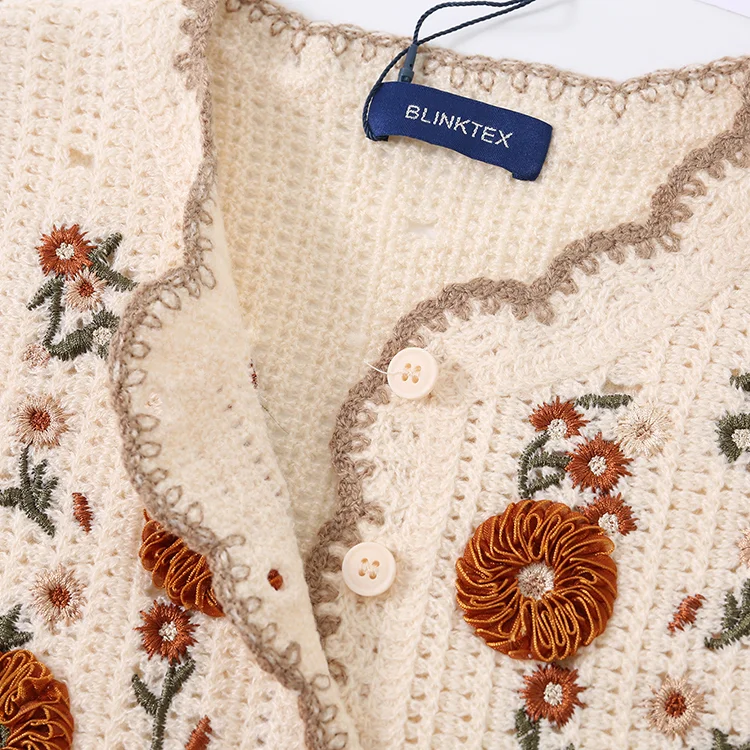 Ribbon Floral Crochet Vest - FM0103000129