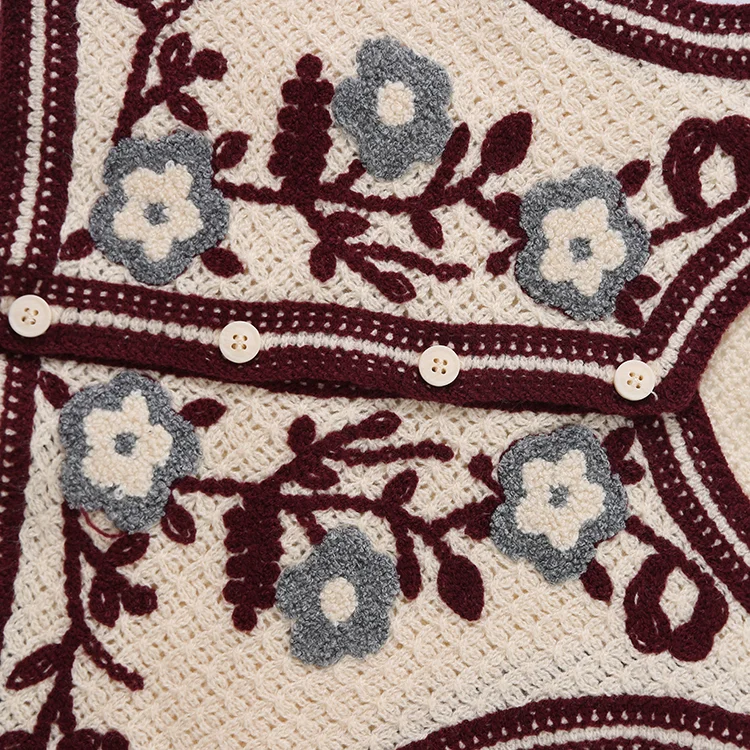 Floral Patch Crochet Vest - FM0103000130