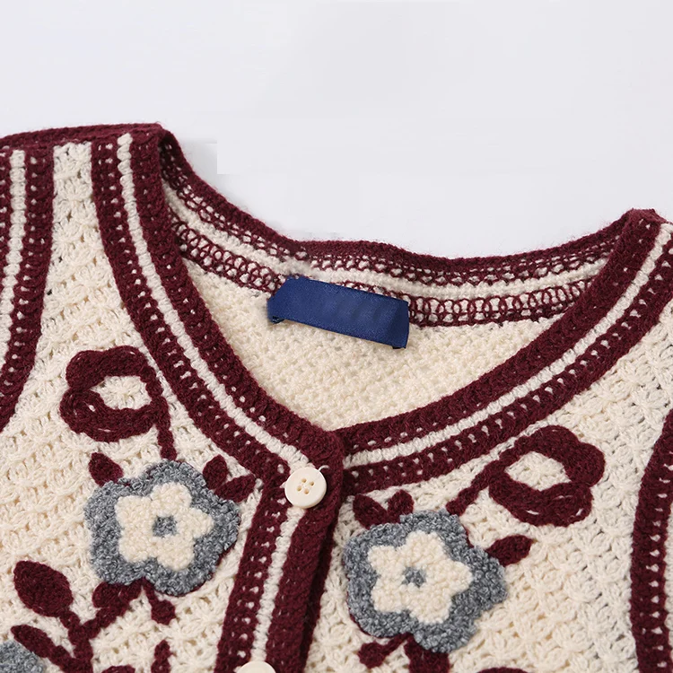 Floral Patch Crochet Vest - FM0103000130