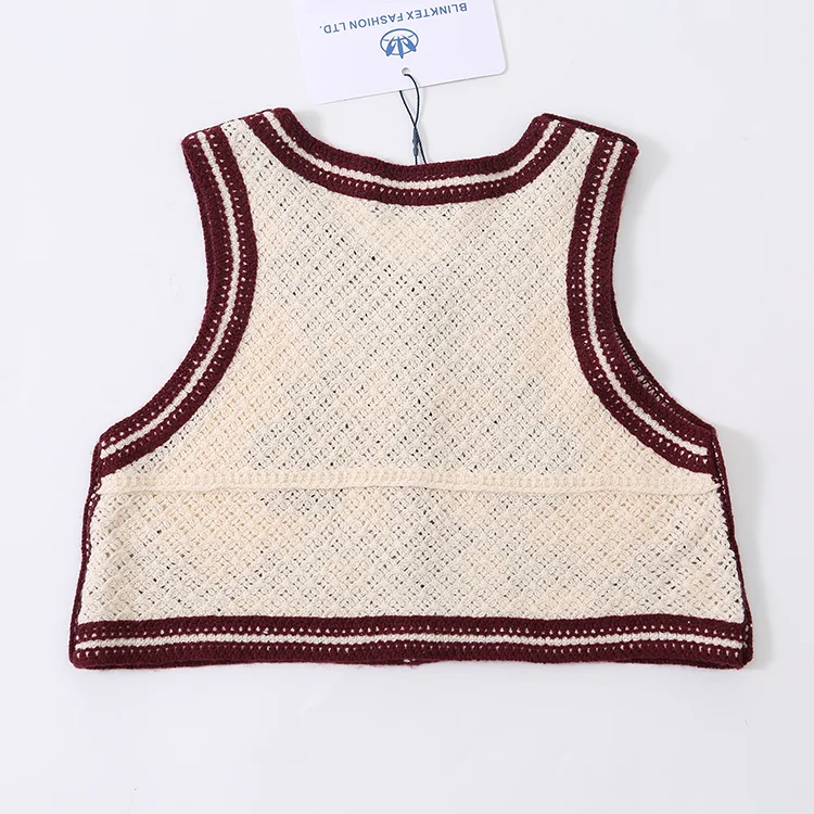 Floral Patch Crochet Vest - FM0103000130