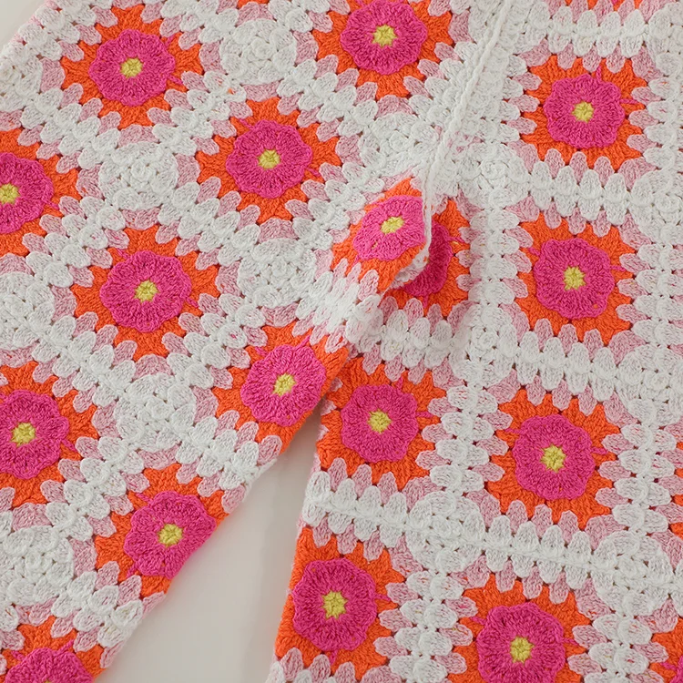 Vertical Stripe Crochet Knit Cardigan - FM0103000131