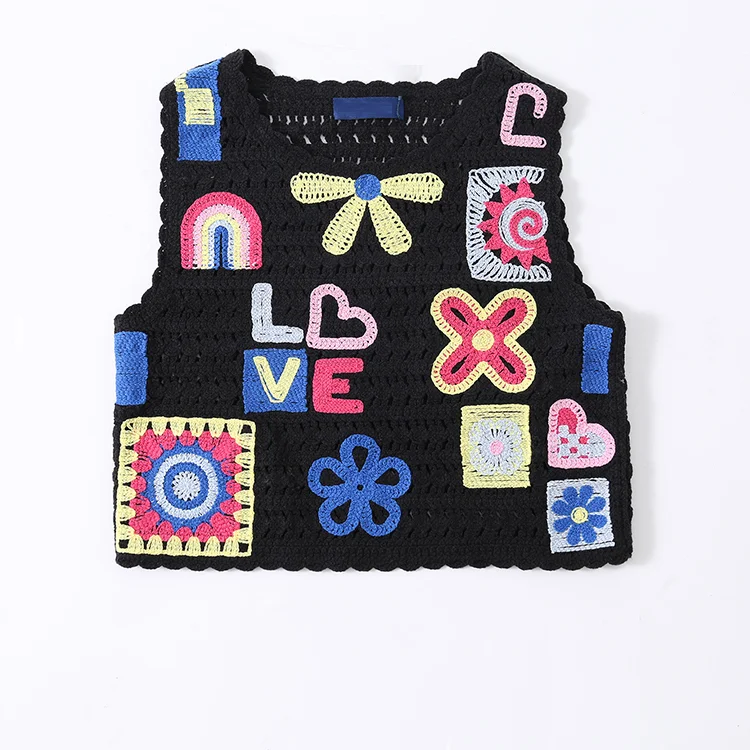 Pop Patch Crochet Tank Vest - FM0103000138