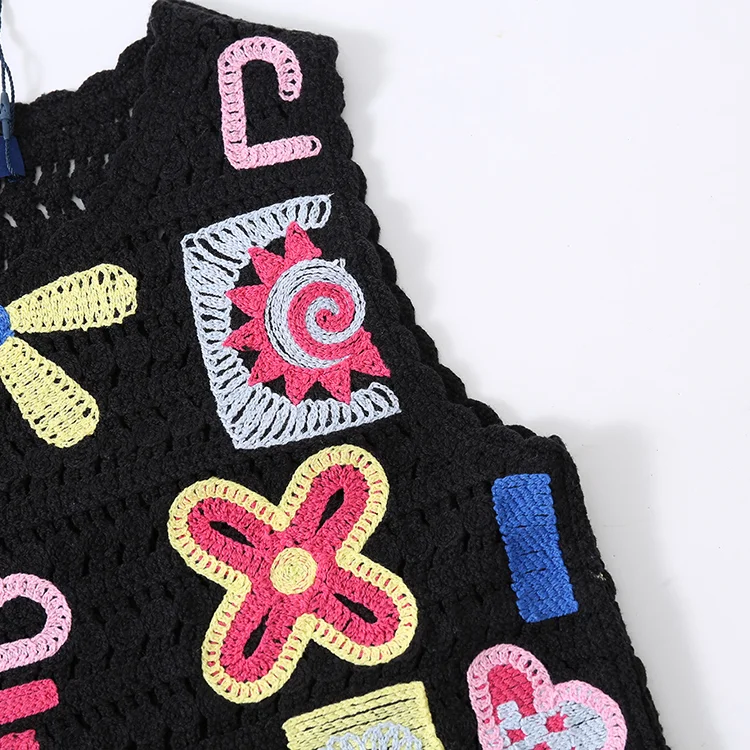 Pop Patch Crochet Tank Vest - FM0103000138