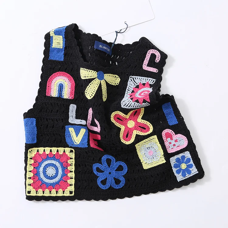 Pop Patch Crochet Tank Vest - FM0103000138
