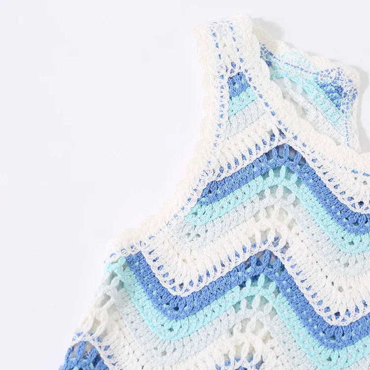 Openwork Crochet Knit Vest - FM0103000217