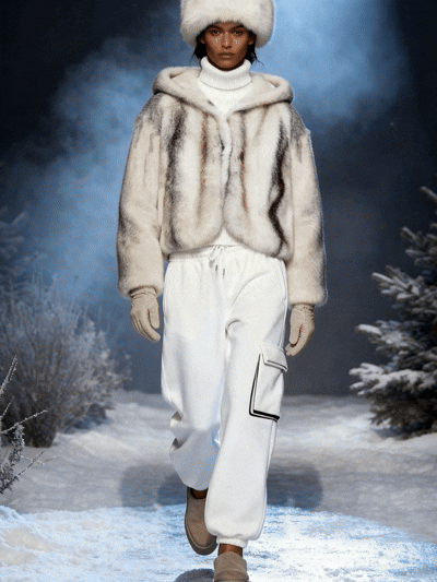 Faux Fox Fur Hooded Jacket - FM0202000054