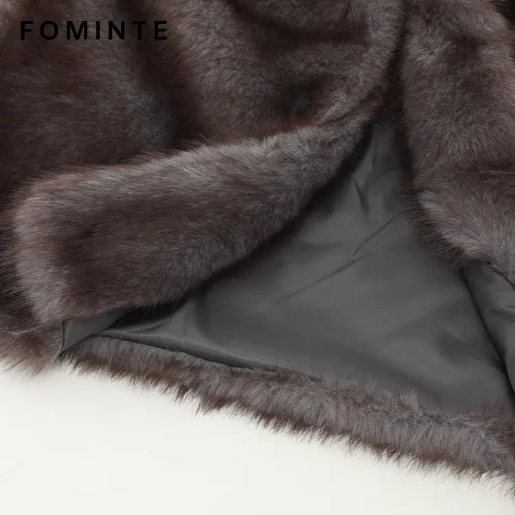 Wholesale Long Faux Mink Fur Robe Coat - FM0202000055