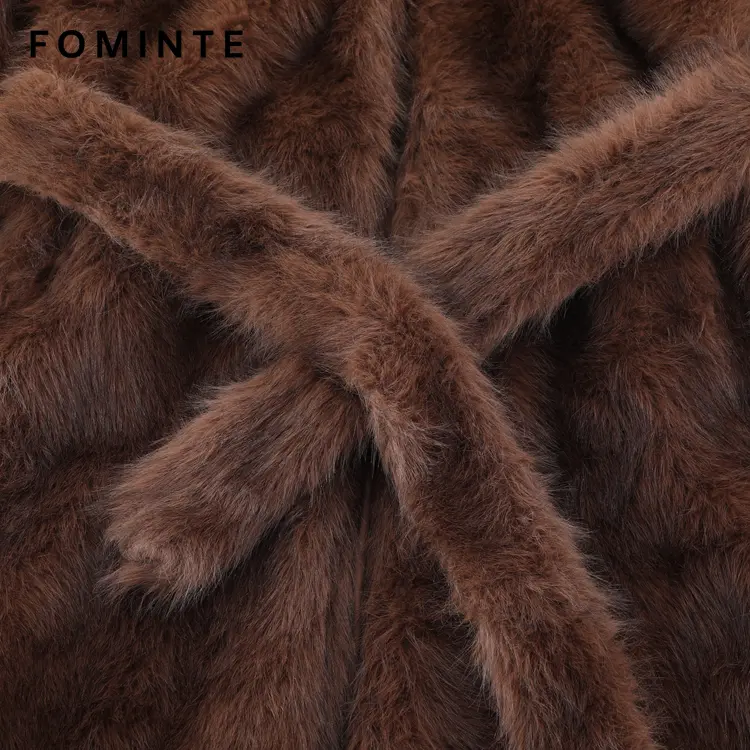 Wholesale Faux Angora Wrap Coat - FM0202000056