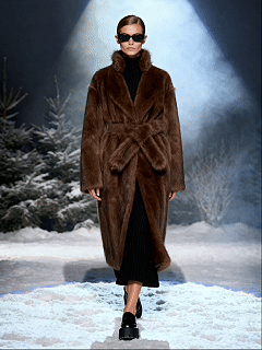 Faux Angora Wrap Coat - FM0202000056
