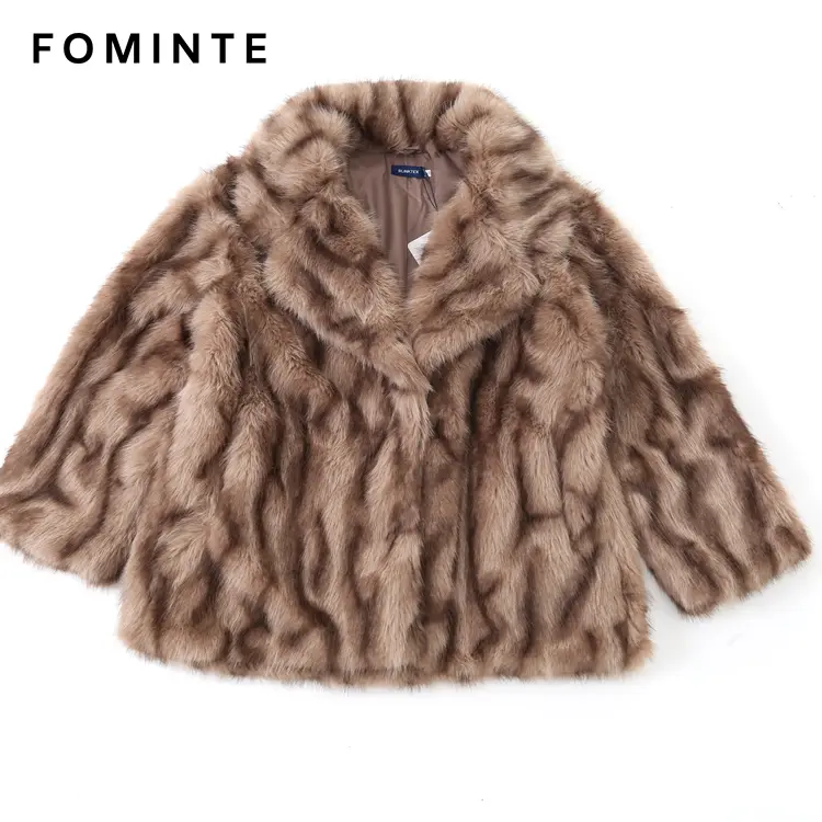 Wholesale Striped Faux Fur Jacket - FM0202000057