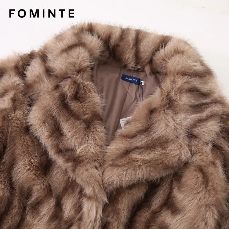 Wholesale Striped Faux Fur Jacket - FM0202000057