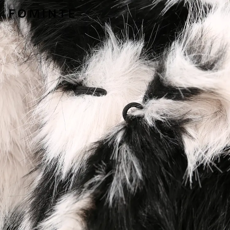 Wholesale Cropped Zebra Print Faux Fur Jacket - FM0202000058