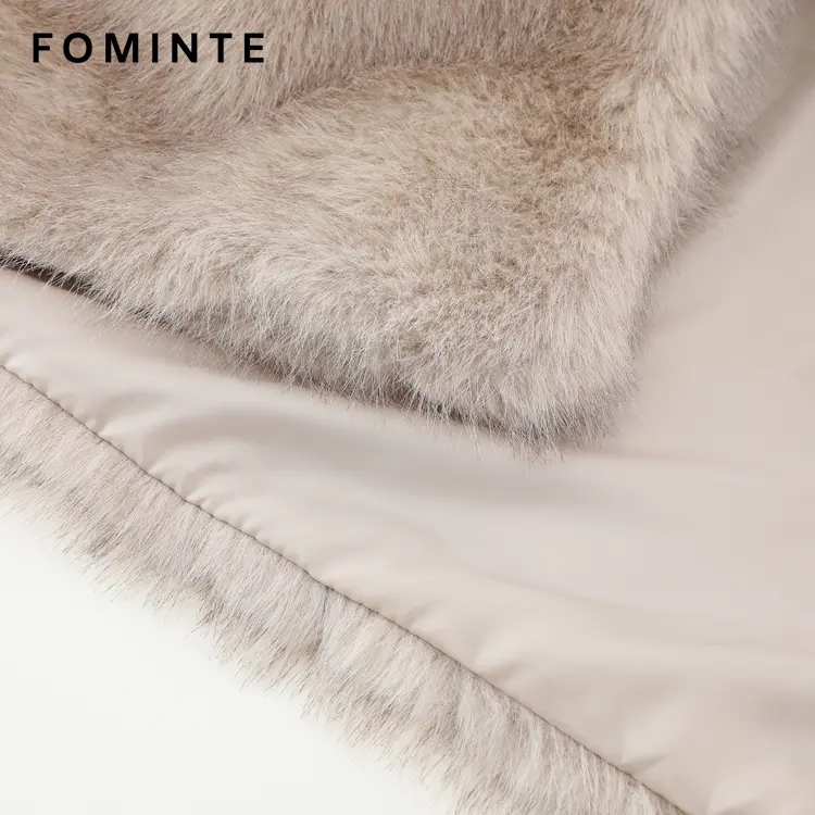 Wholesale Cropped Faux Mink Jacket with Snaps - FM0202000059