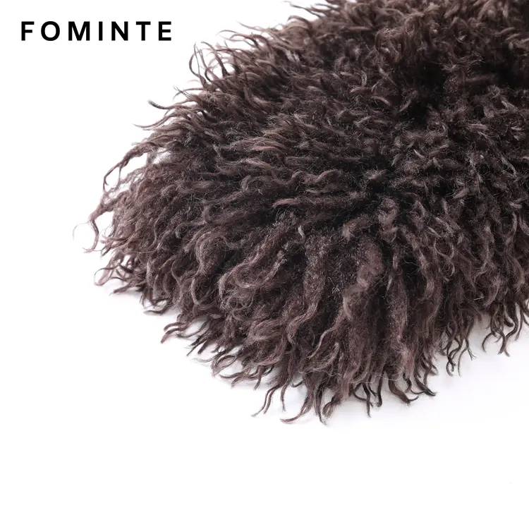 Wholesale Cropped Faux Mongolian Lamb Coat - FM0202000061