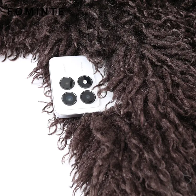 Wholesale Cropped Faux Mongolian Lamb Coat - FM0202000061