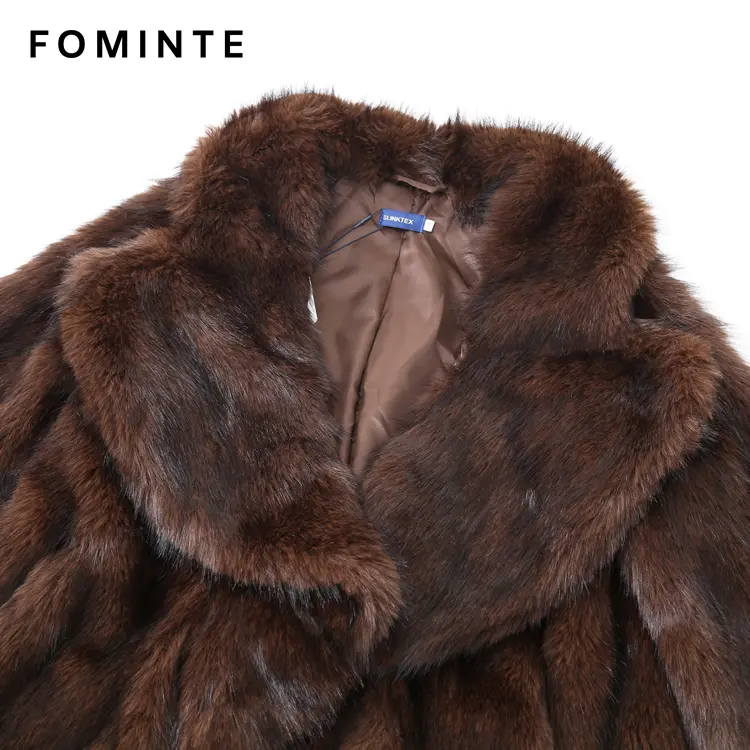 Wholesale Faux Beaver Fur Coat with Hood - FM0202000062