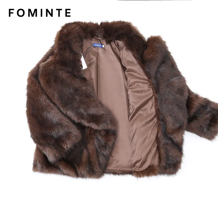 Wholesale Faux Beaver Fur Coat with Hood - FM0202000062