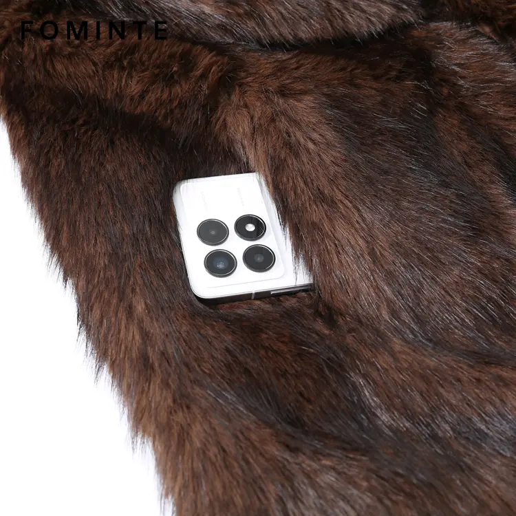 Wholesale Faux Beaver Fur Coat with Hood - FM0202000062